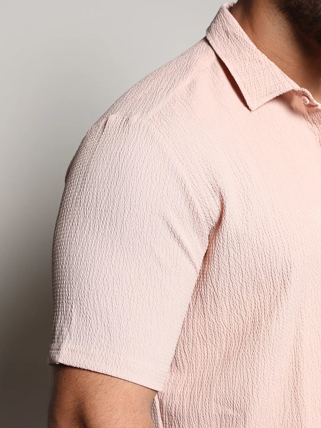 Solid Peach Casual Shirt