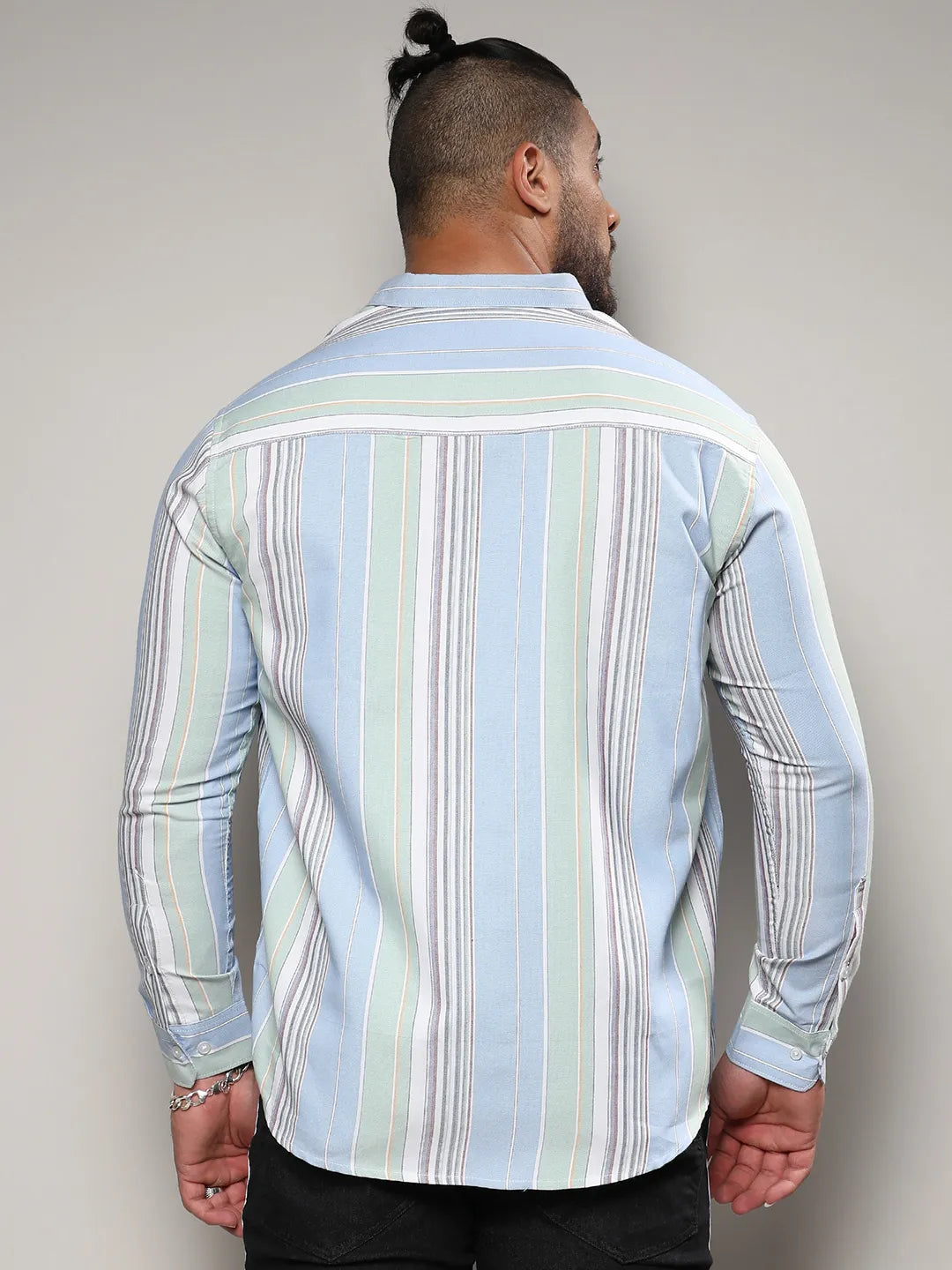 Striped Cotton Button Up Shirt