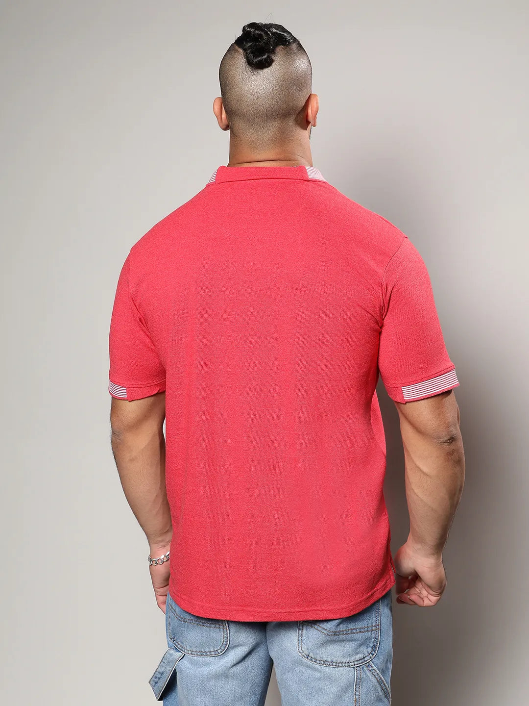 Stylish Polo Neck Solid Casual T-Shirt