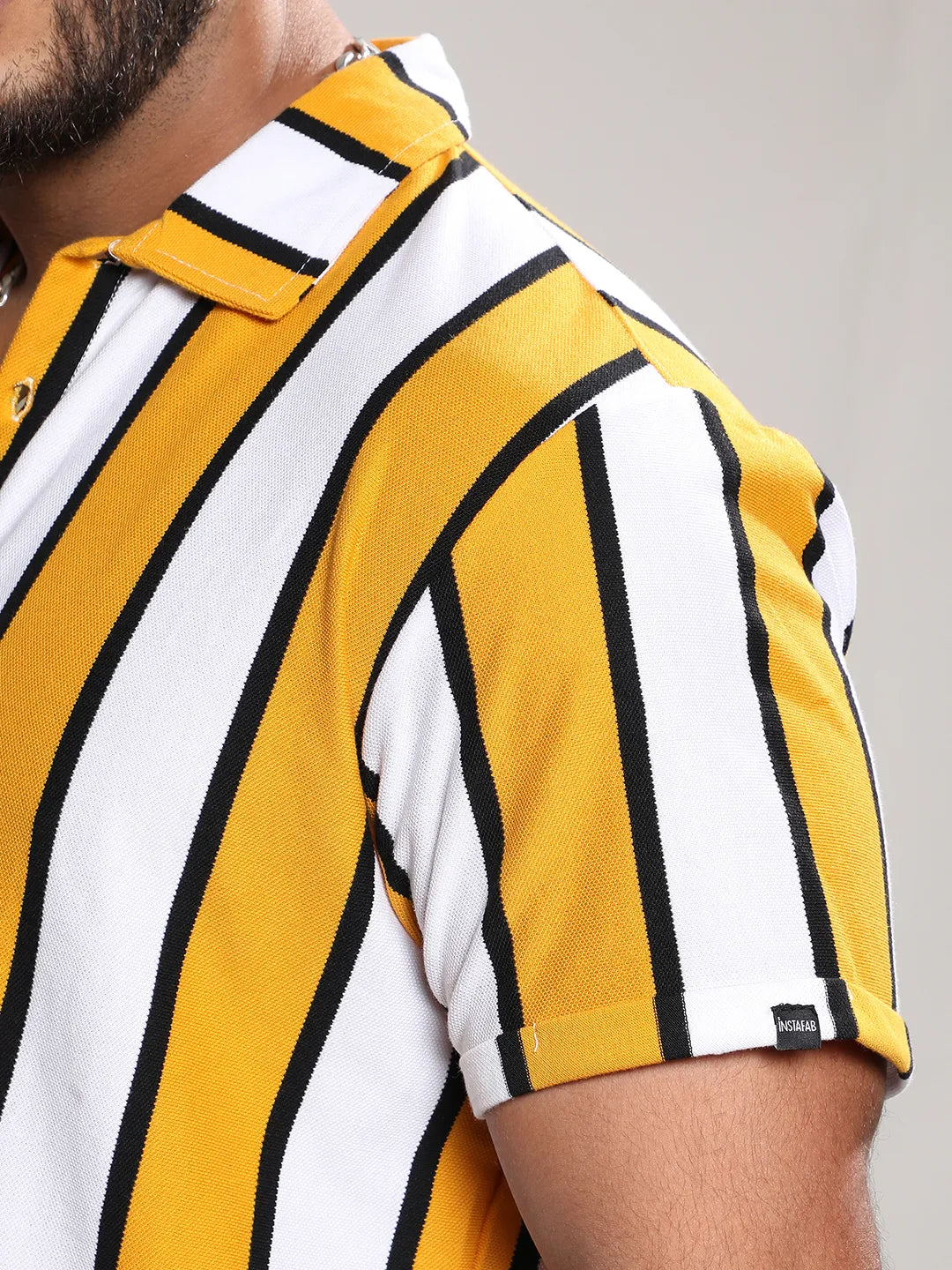 Yellow Striped Casual Shirt