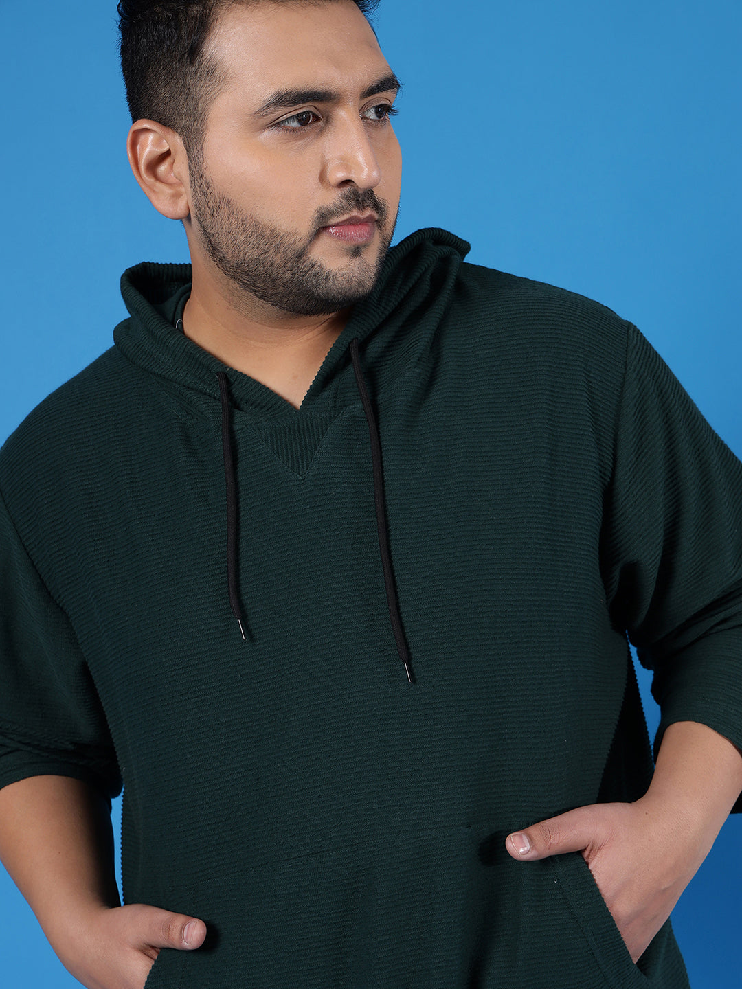 Solid Full Sleeve Hooded Sweatshirt