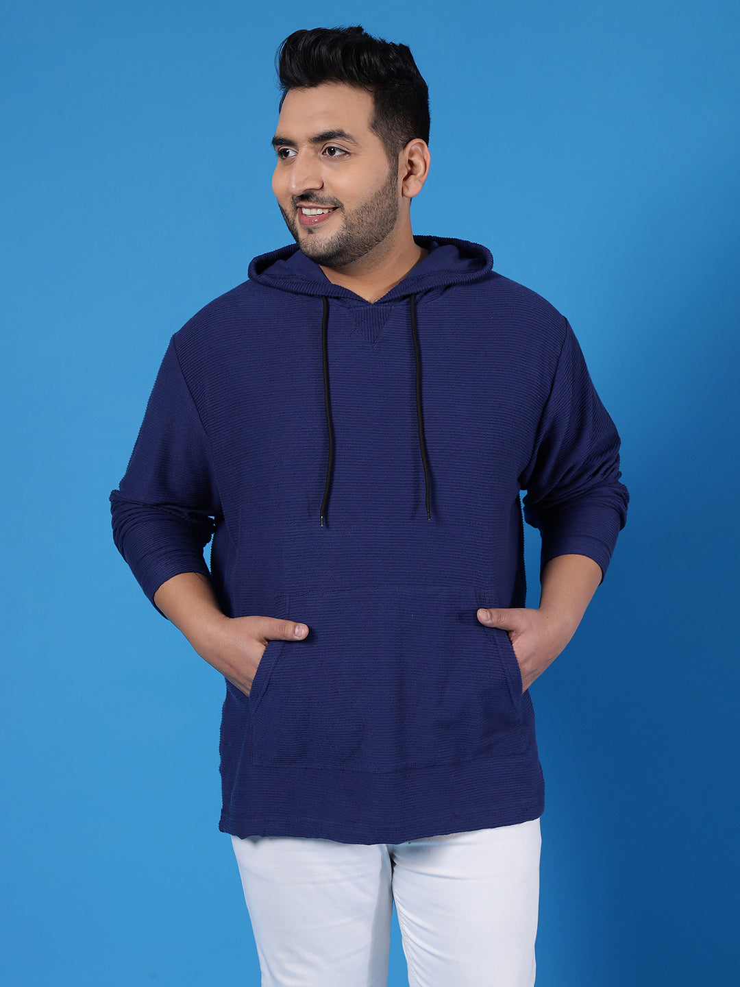 Solid Full Sleeve Hooded Sweatshirt