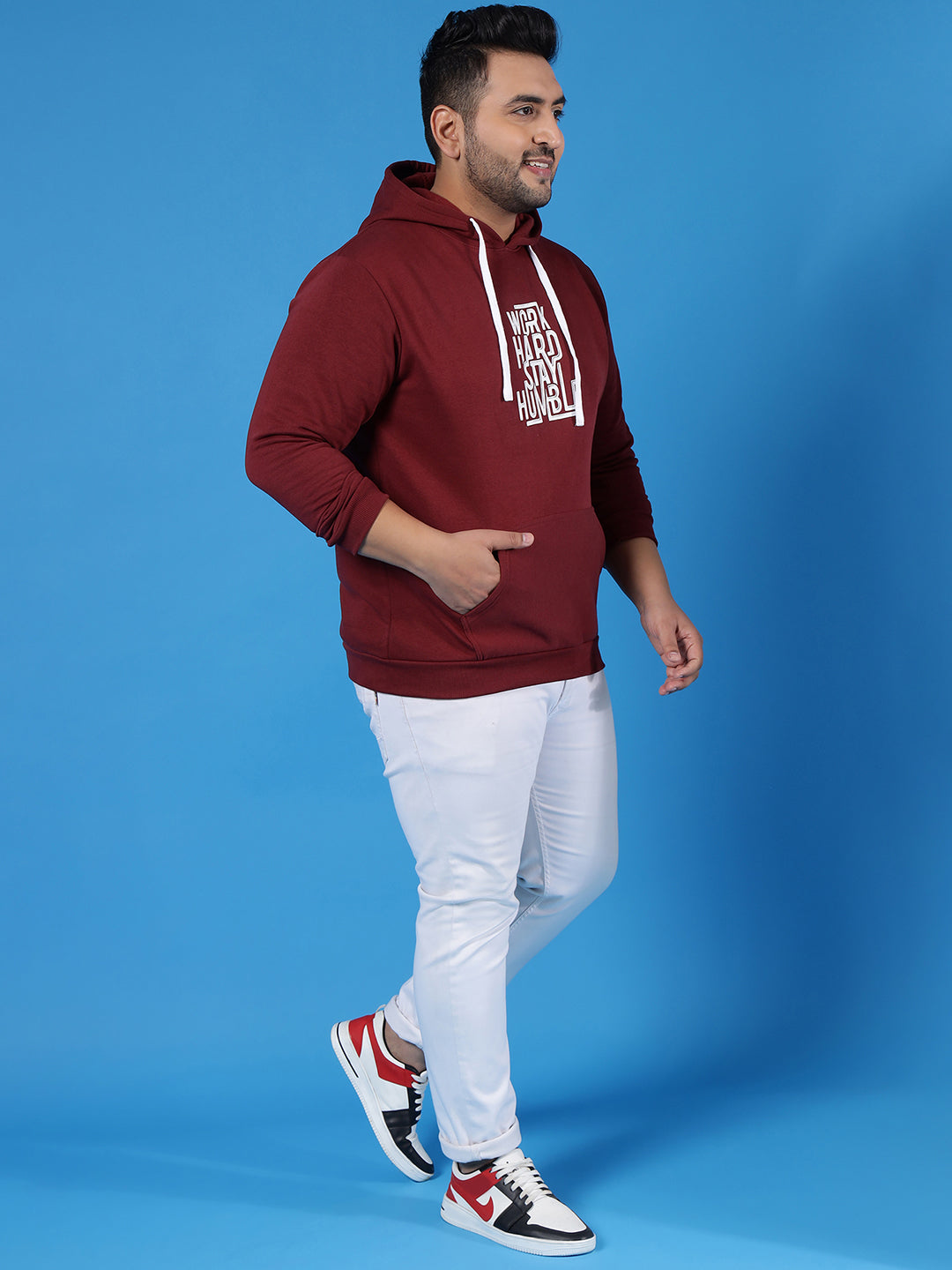 Printed Casual Hooded Sweastshirt