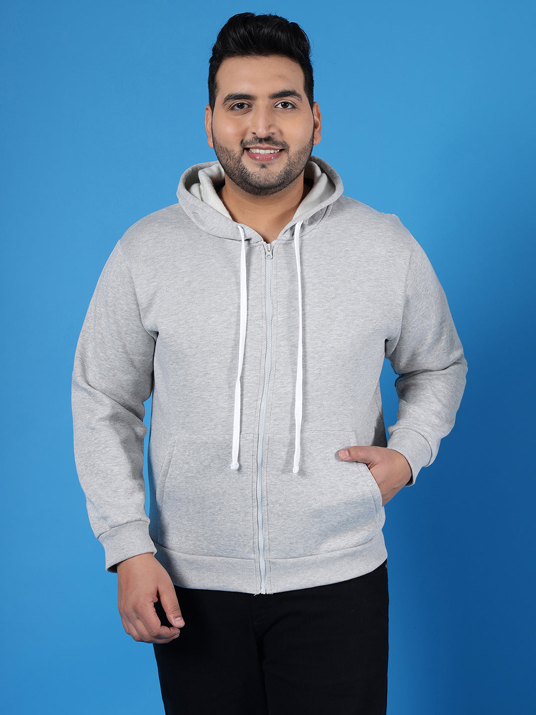 Solid Full Sleeve Hooded Sweatshirt