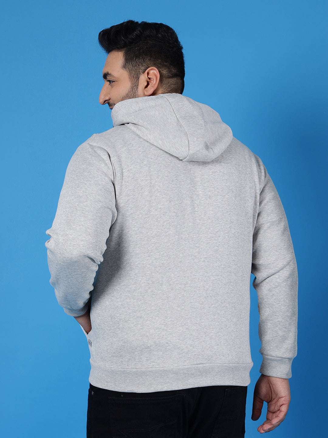 Solid Full Sleeve Hooded Sweatshirt