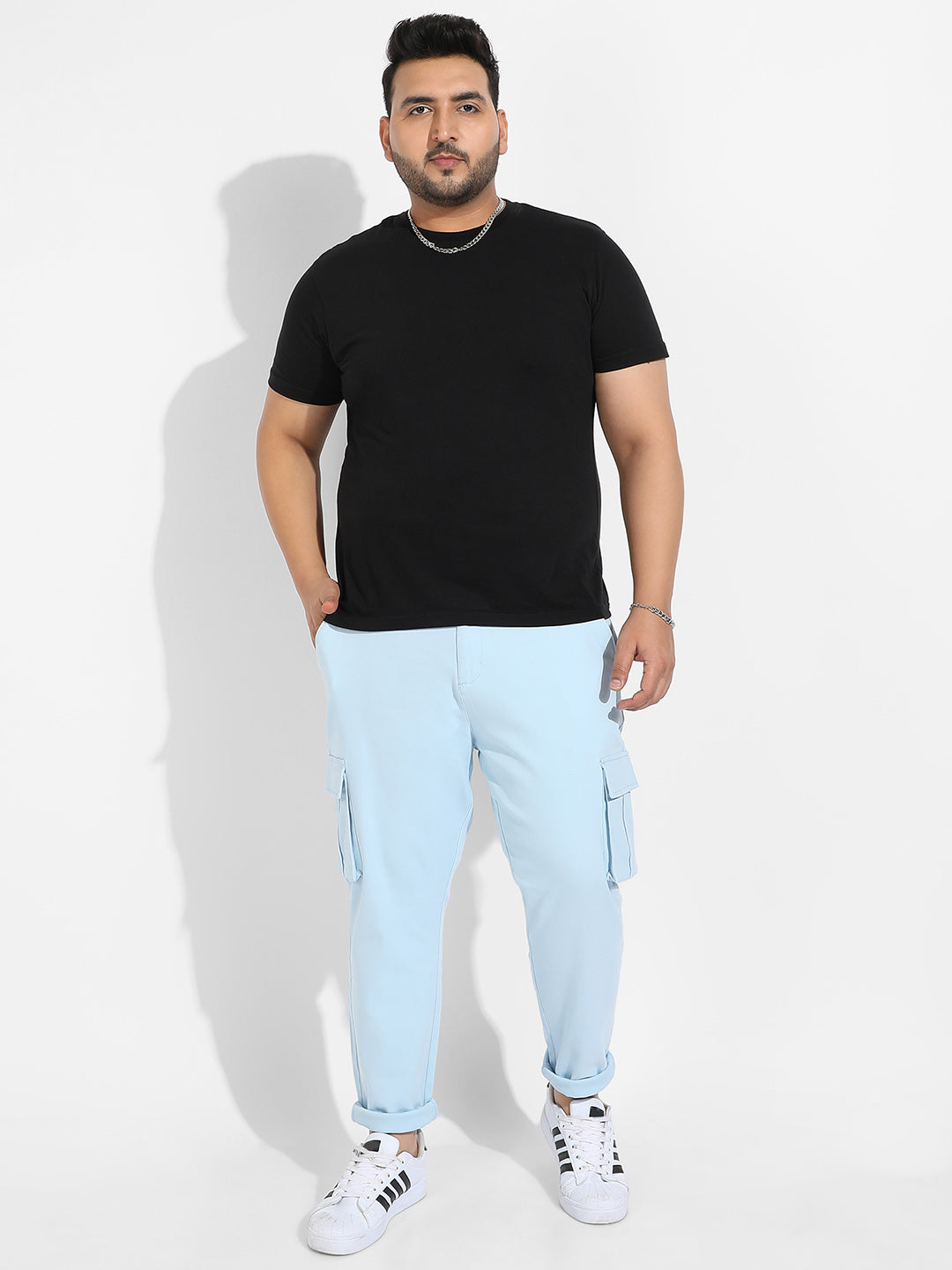 Light Blue Cargo Trousers