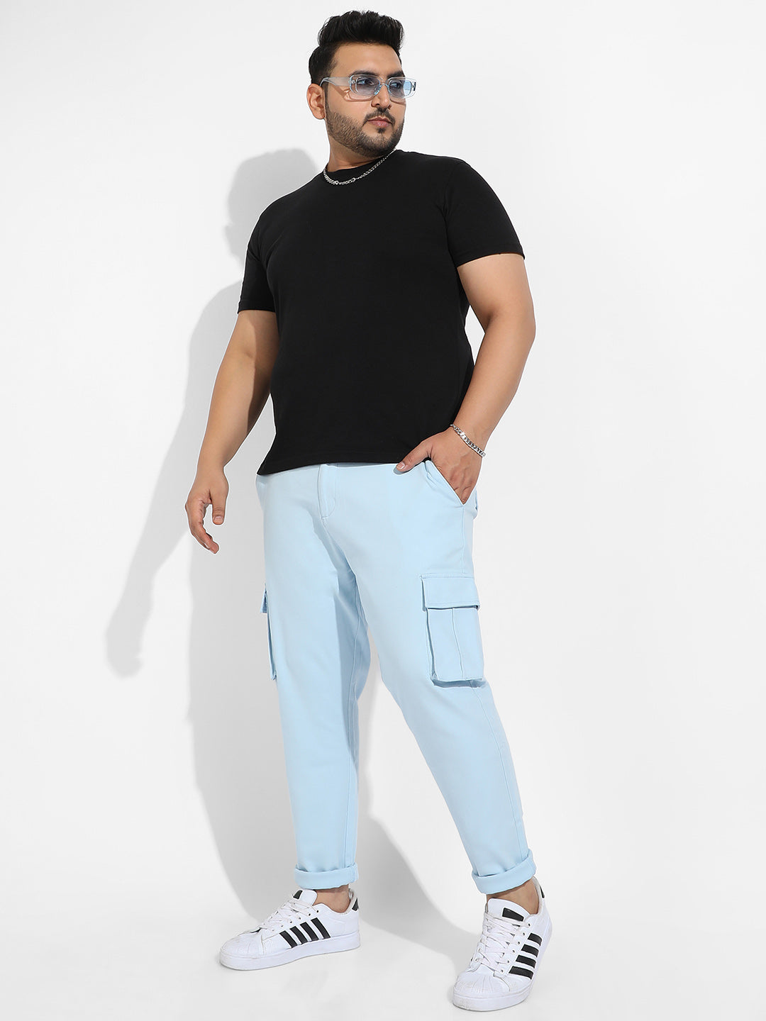 Light Blue Cargo Trousers