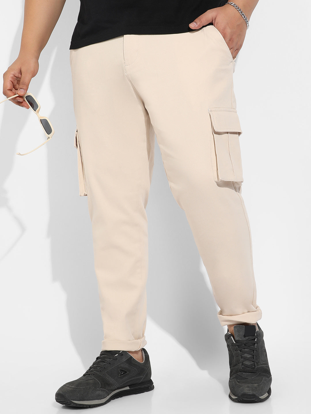 Beige Cargo Trousers