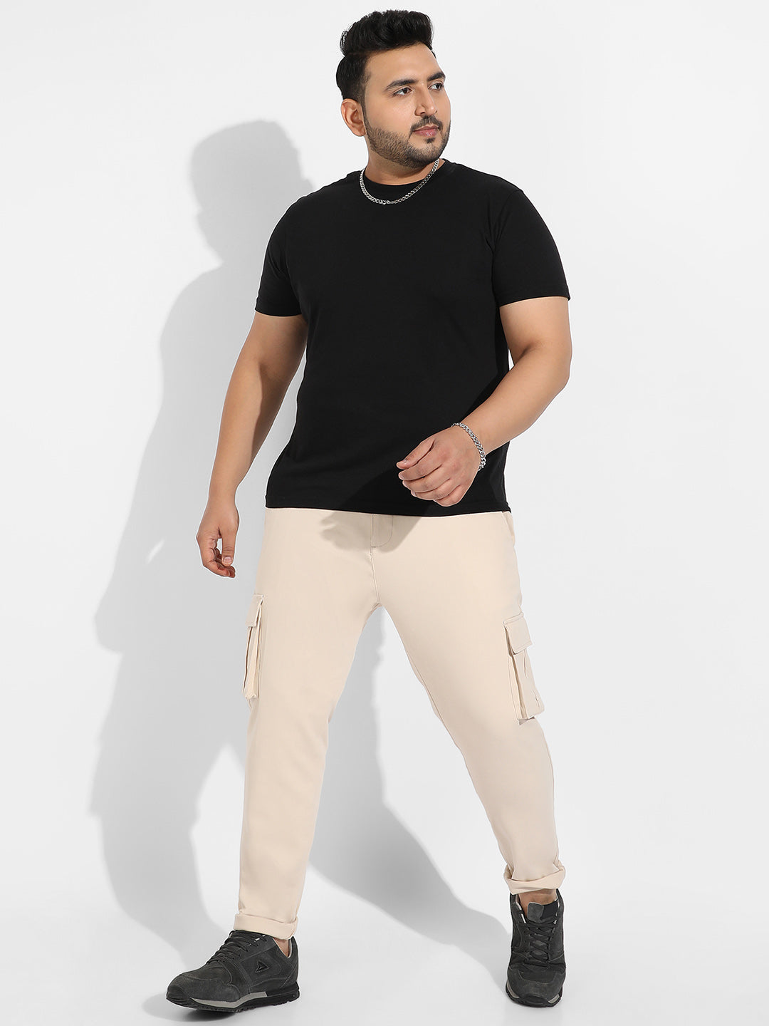 Beige Cargo Trousers