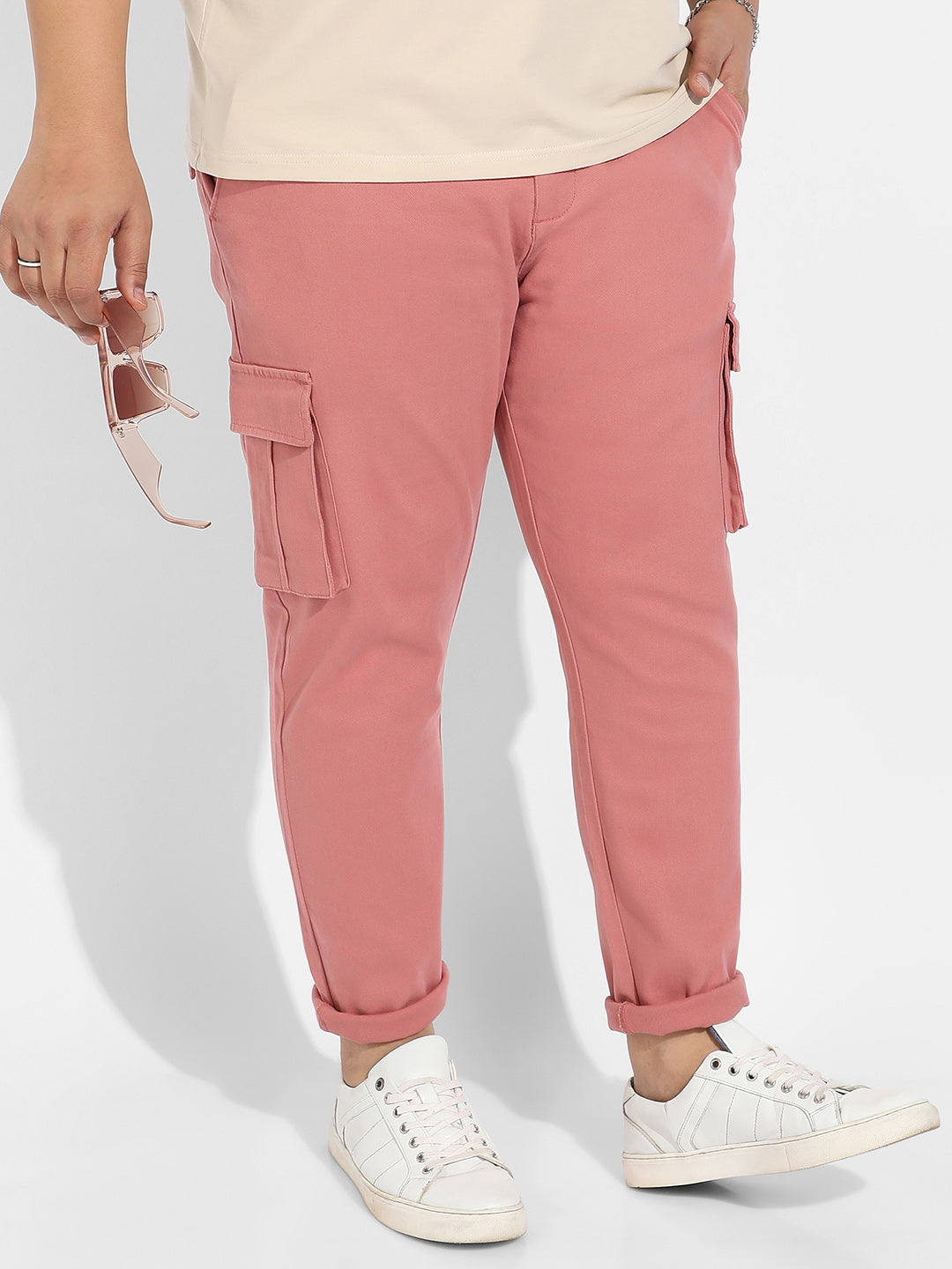 Nude Pink Cargo Trousers