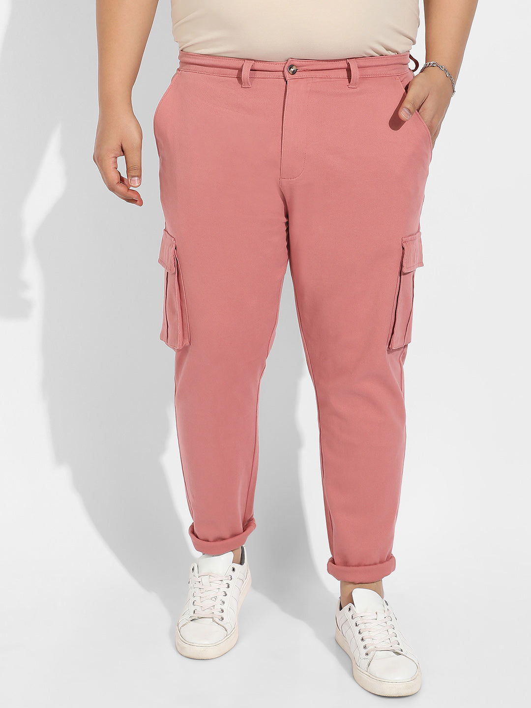 Nude Pink Cargo Trousers