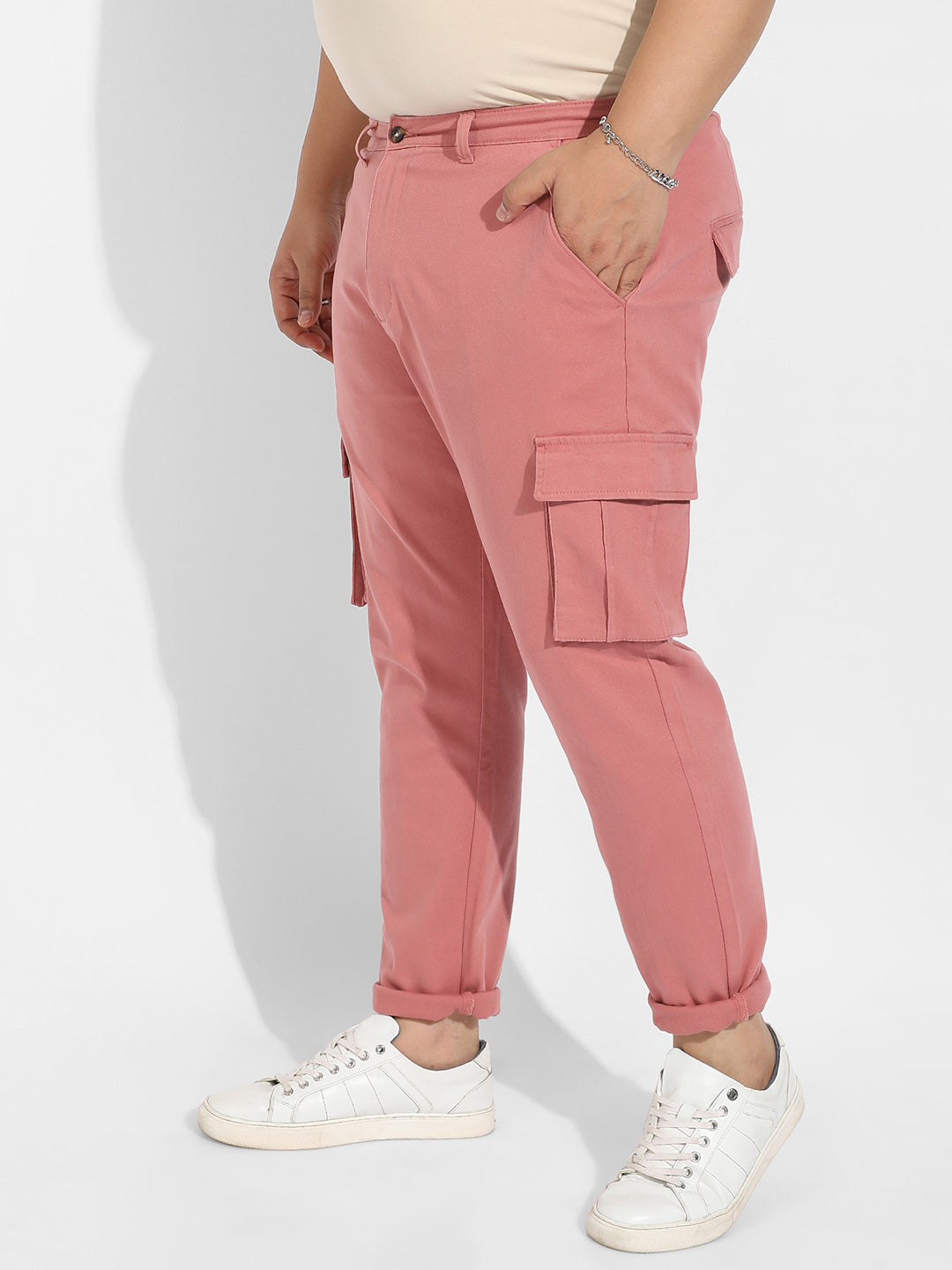 Nude Pink Cargo Trousers
