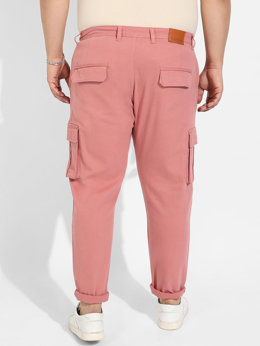 Nude Pink Cargo Trousers