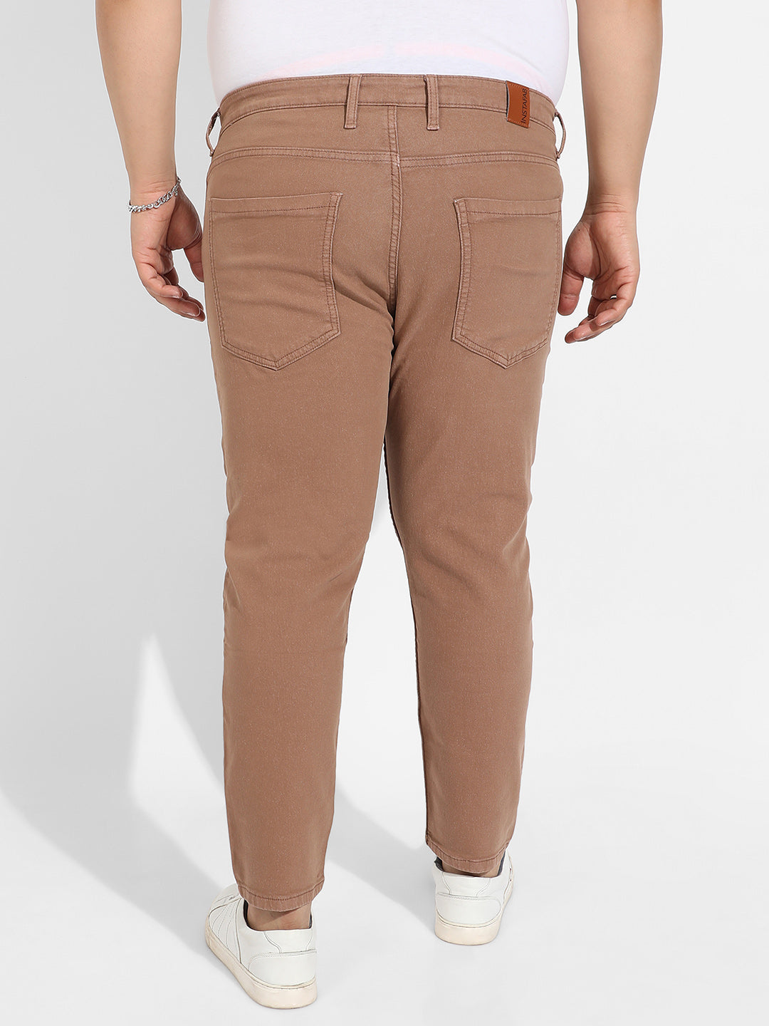 Brown Solid Denim Jeans