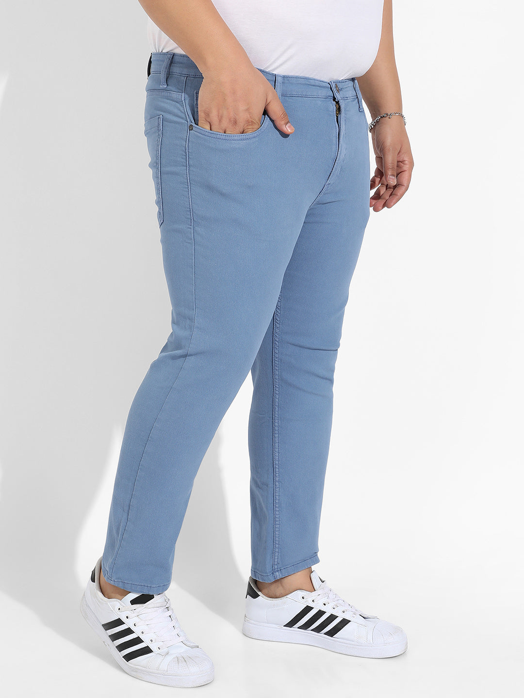 Blue Solid Denim Jeans
