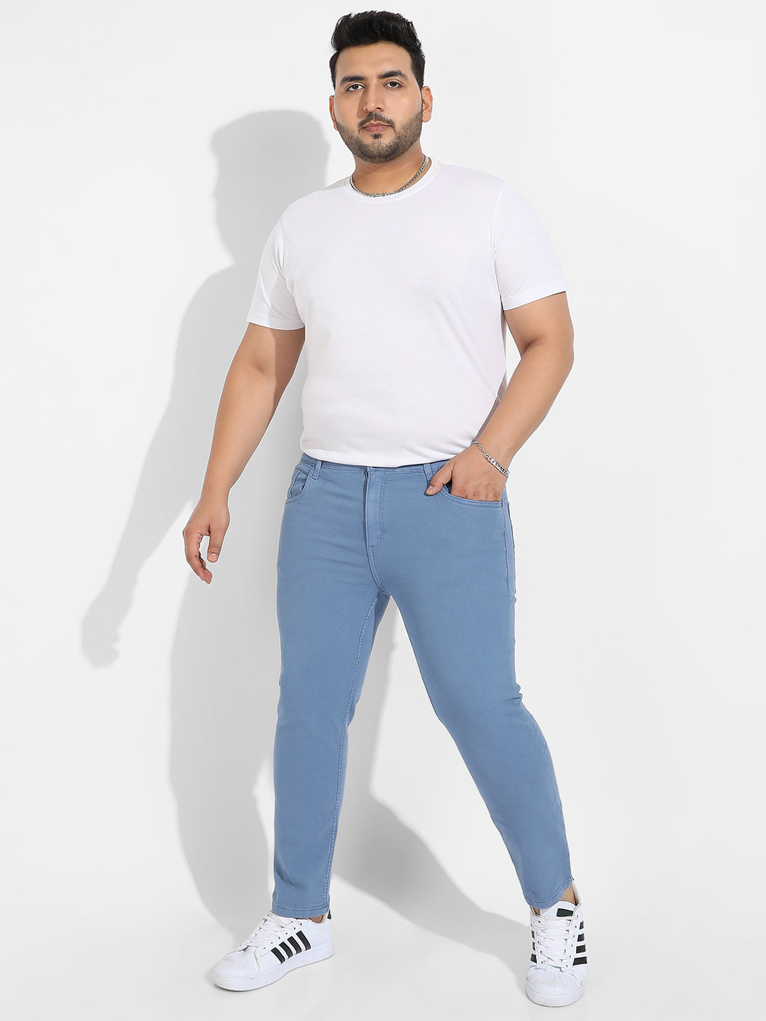 Blue Solid Denim Jeans