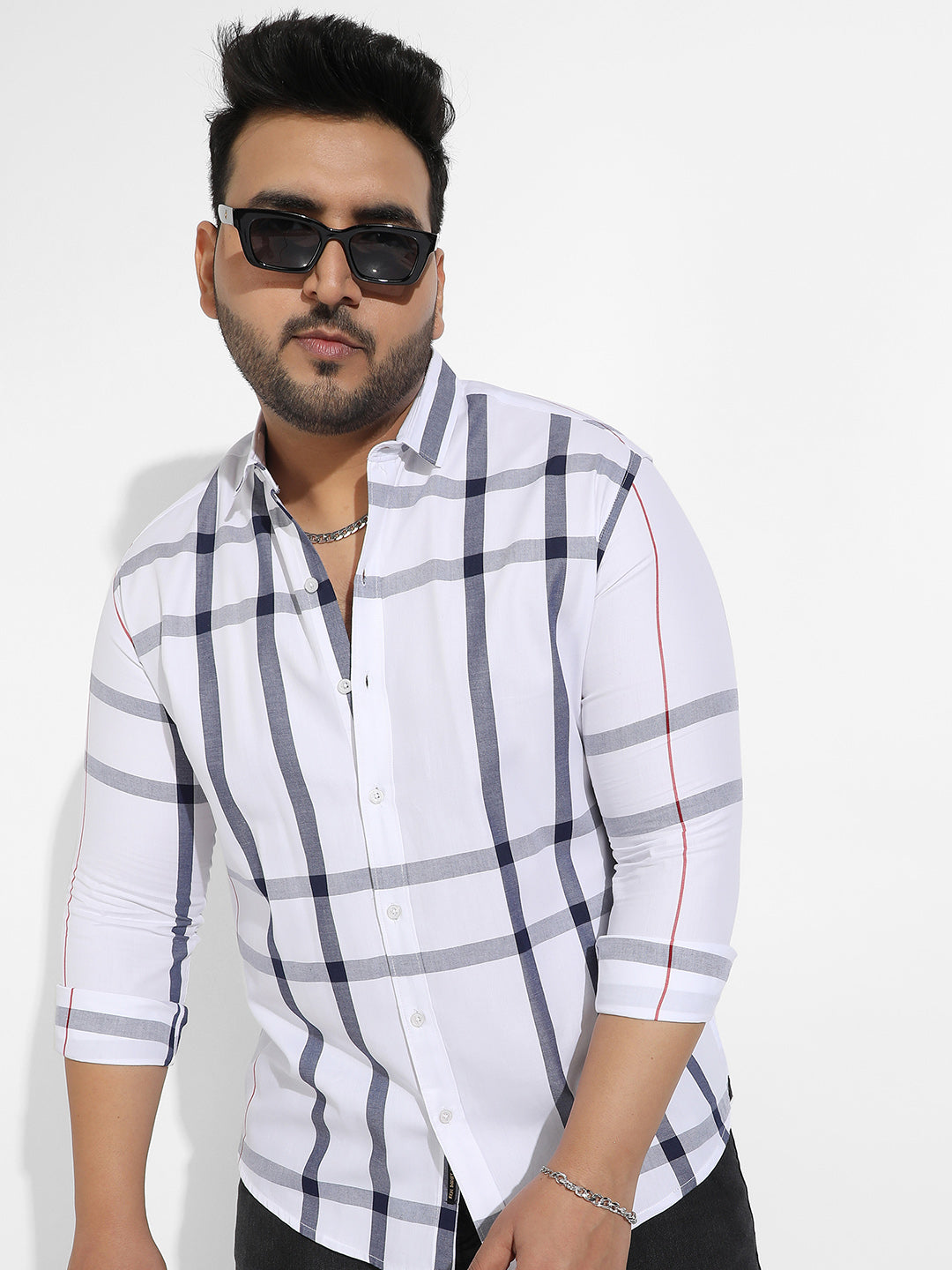 White Tartan Plaid Shirt