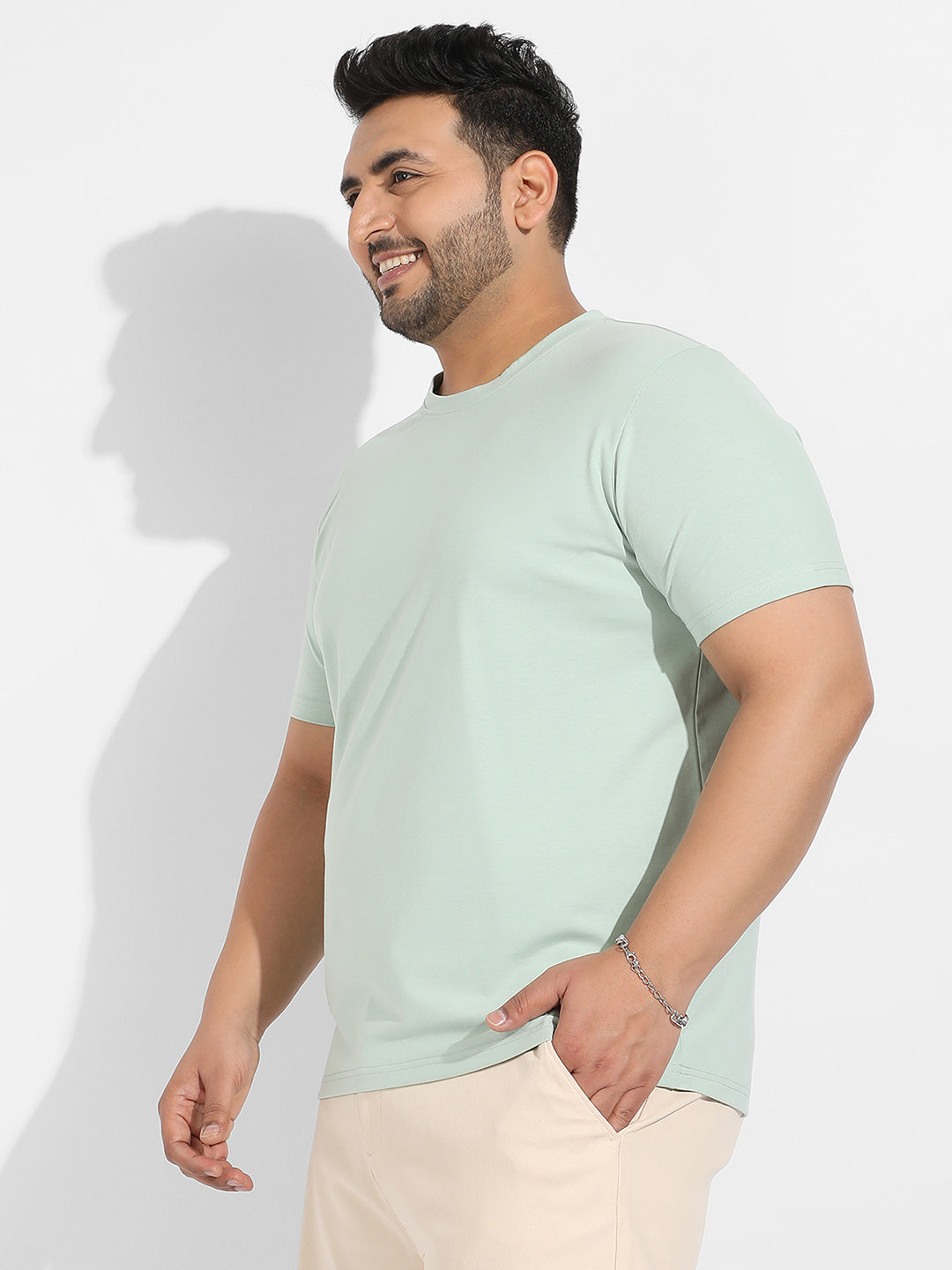 Sage Green Basic Regular Fit T-Shirt