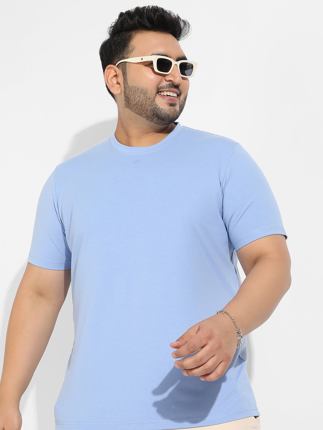 Pastel Blue Basic Regular Fit T-Shirt
