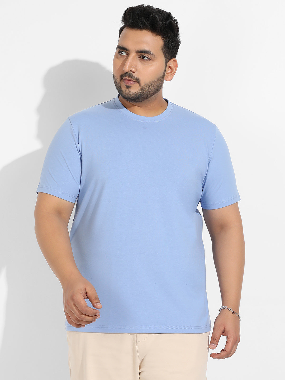 Pastel Blue Basic Regular Fit T-Shirt