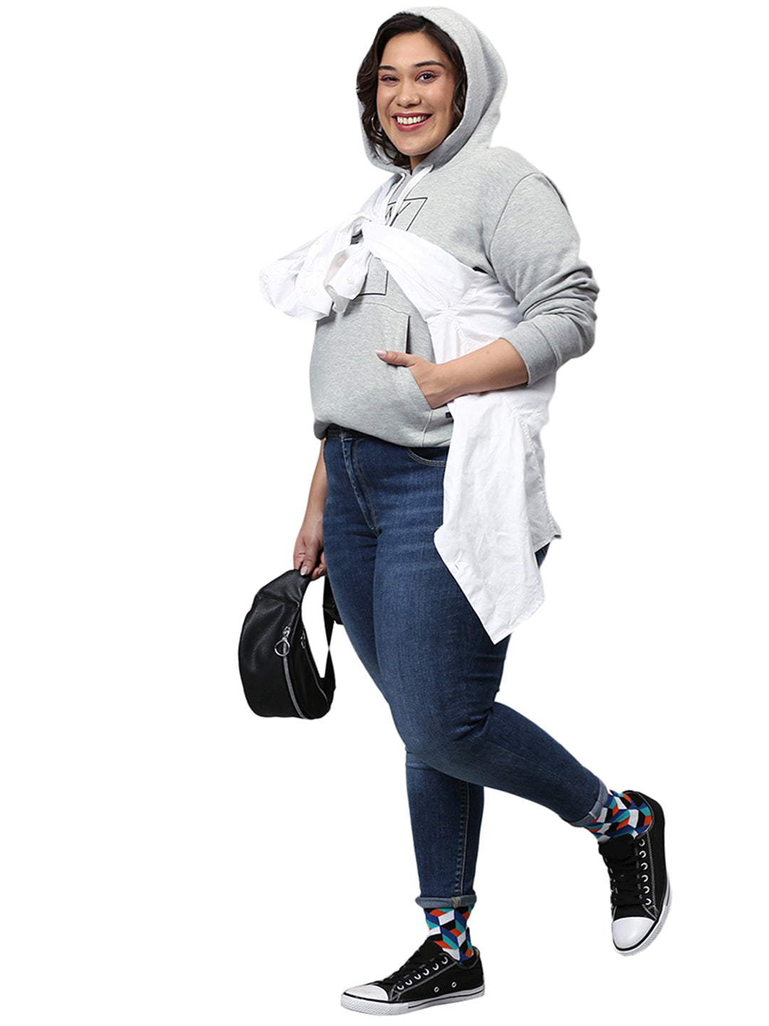 Printed Casual Hooded Sweatshirt