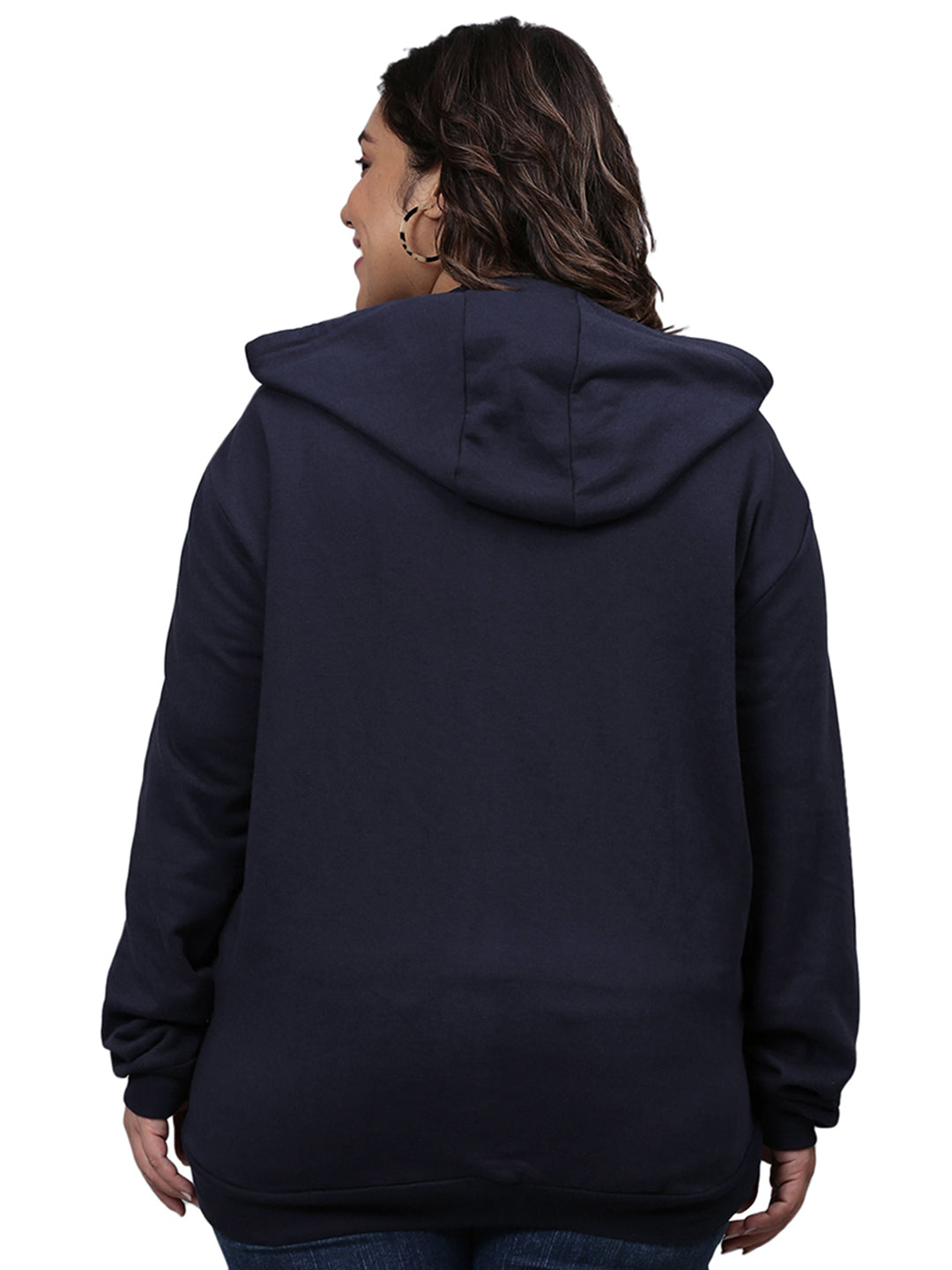 Solid Casual Hooded Sweatshirt