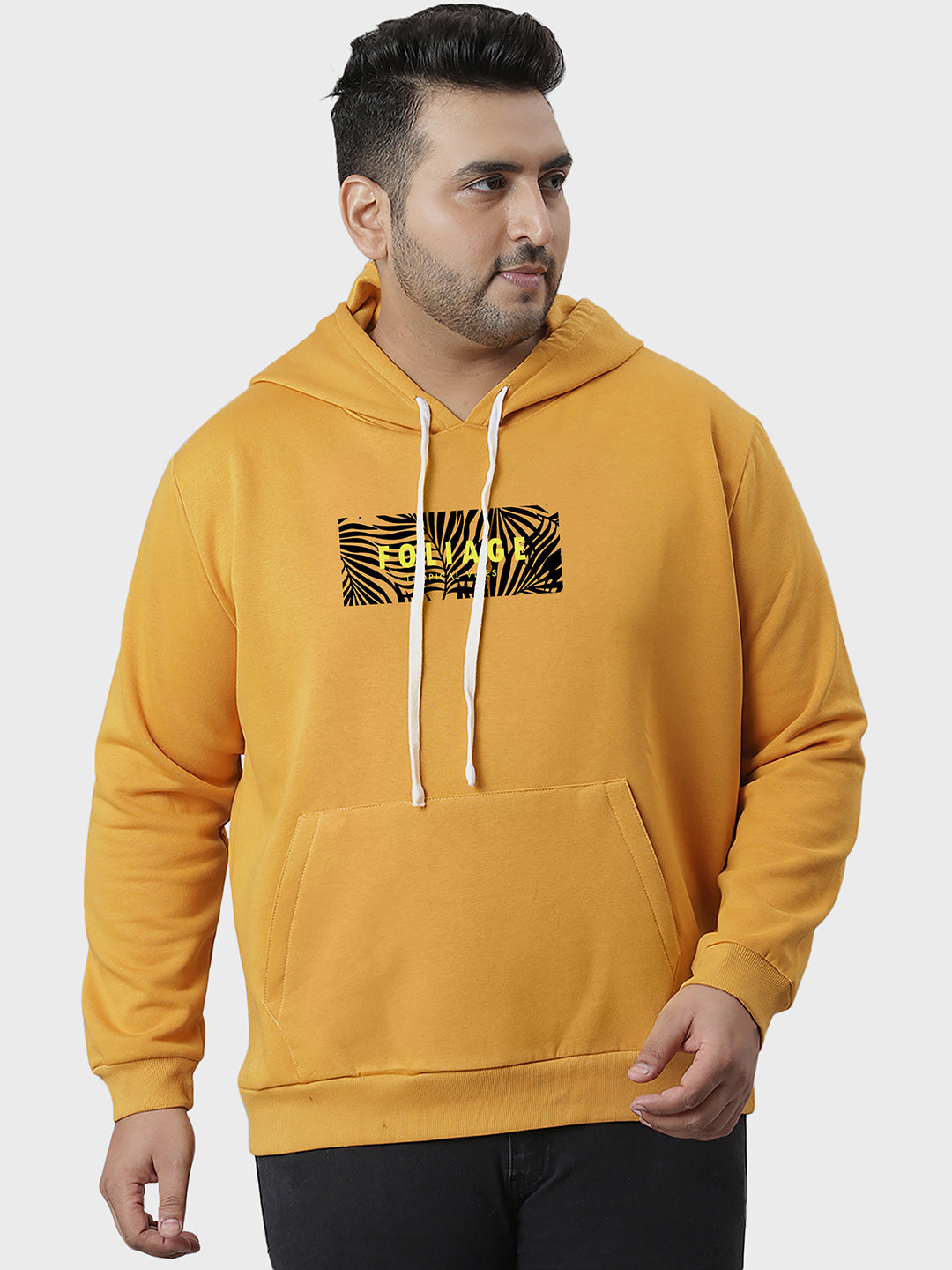 Solid Full Sleeve Hooded Casual Sweatshirt