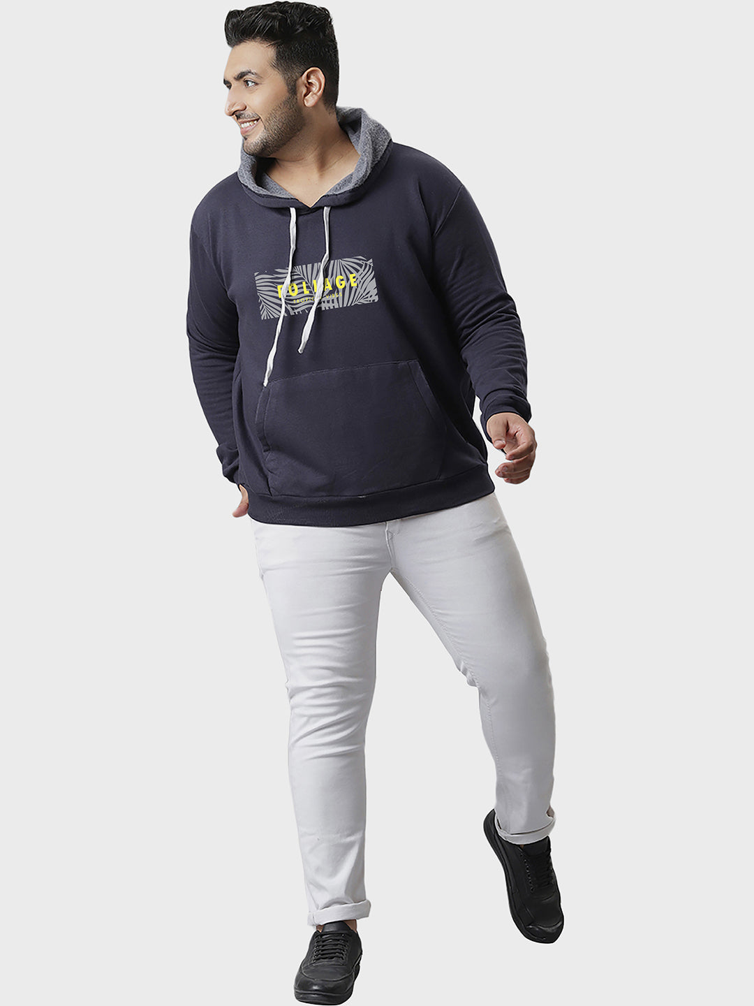 Solid Stylish Casual Winter Hooded Sweatshirt