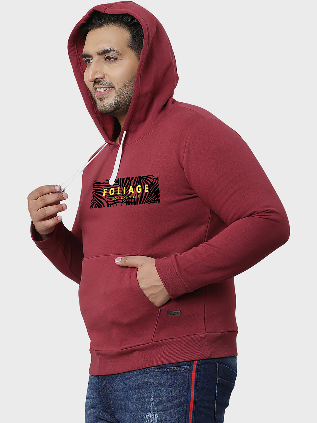 Printed Stylish Casual Winter Hooded Sweatshirt