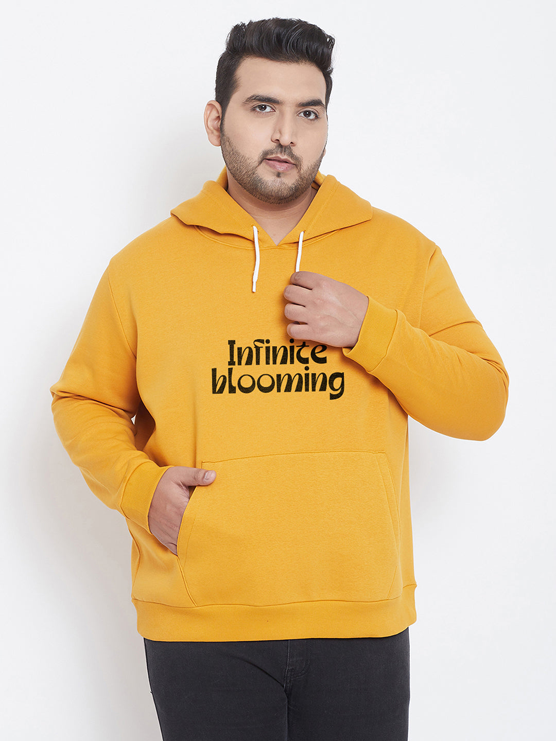 Solid Full Sleeve Hooded Casual Sweatshirt