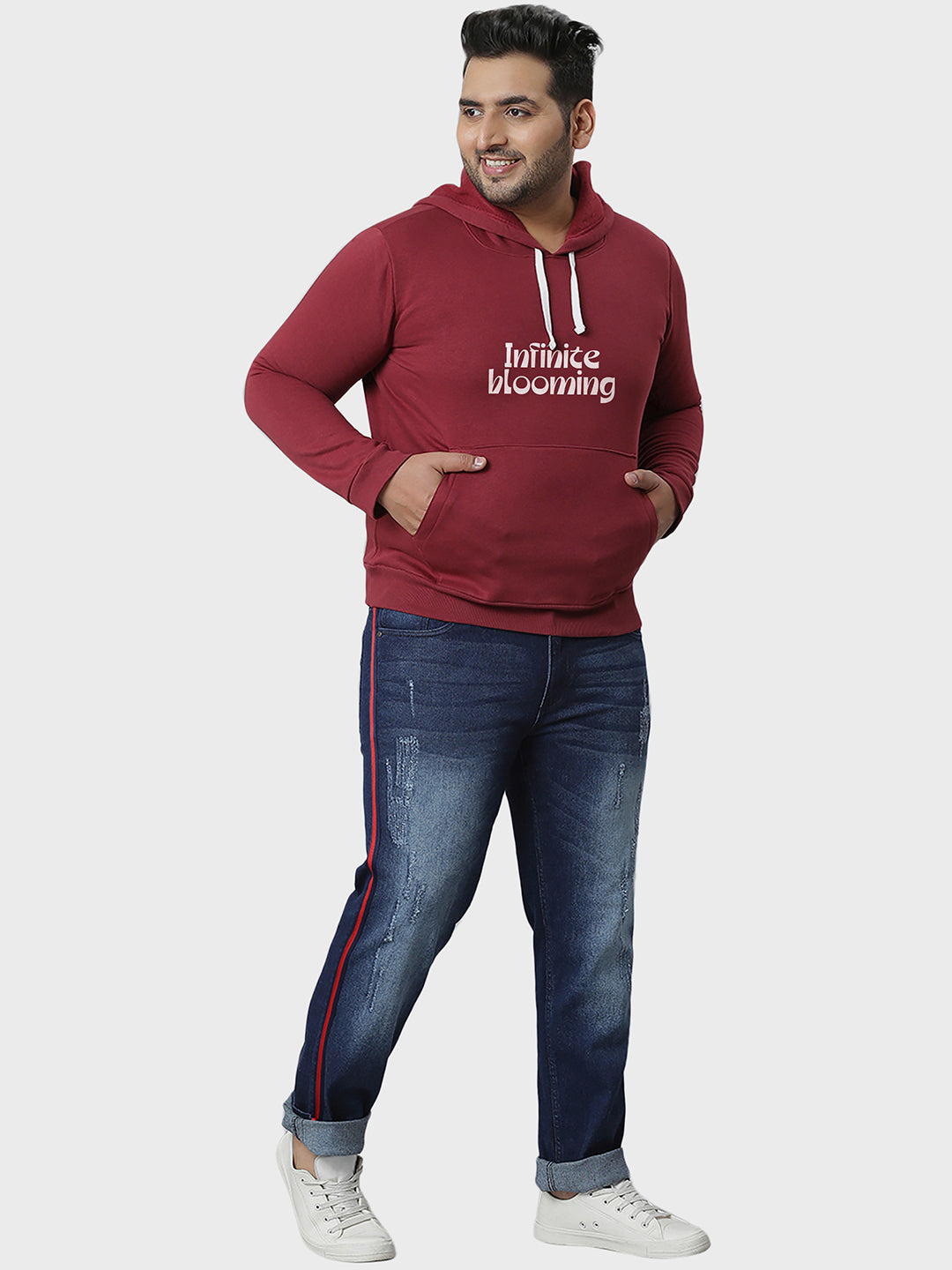 Printed Stylish Casual Winter Hooded Sweatshirt