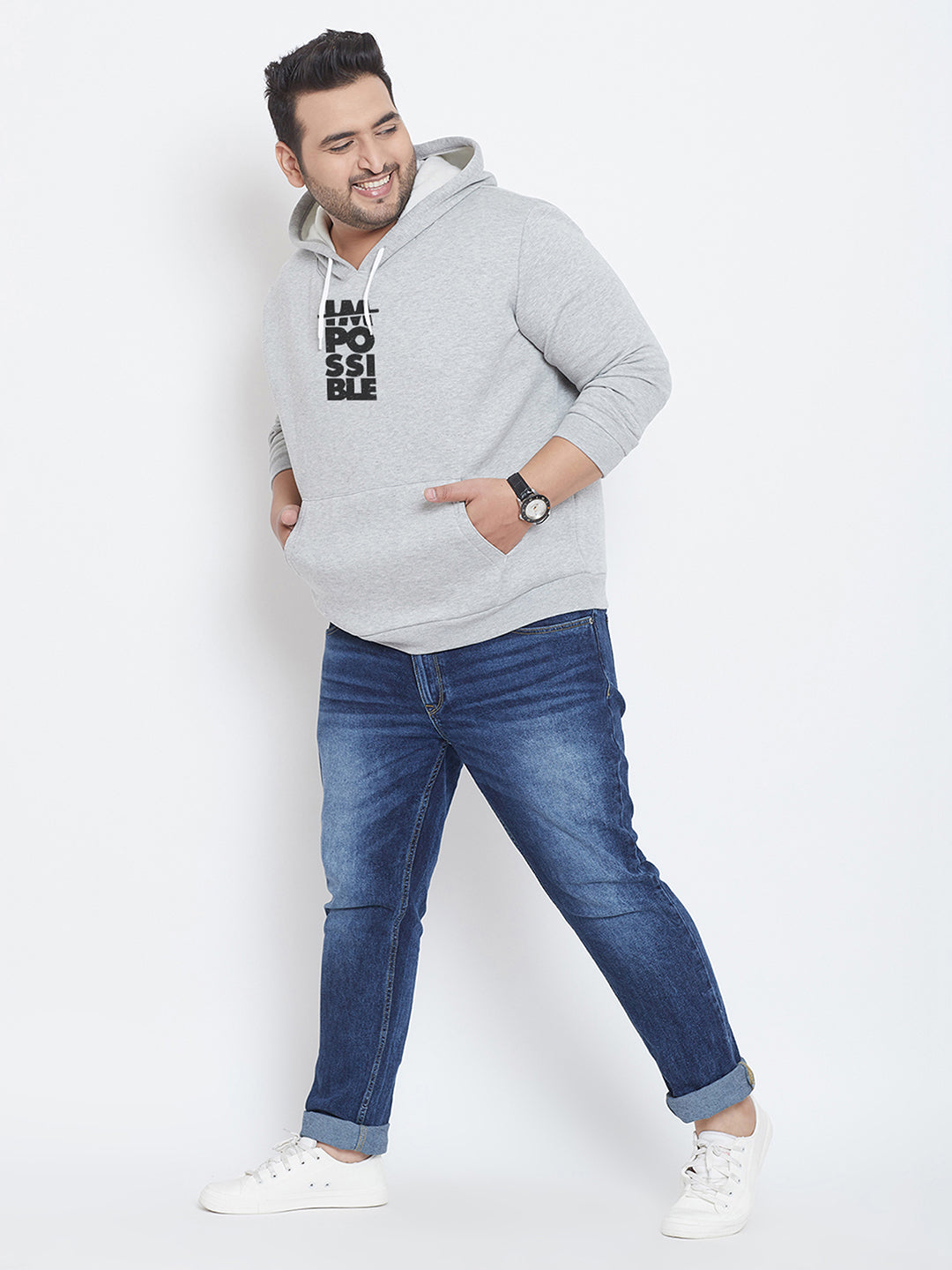 Printed Stylish Casual Winter Hooded Sweatshirt