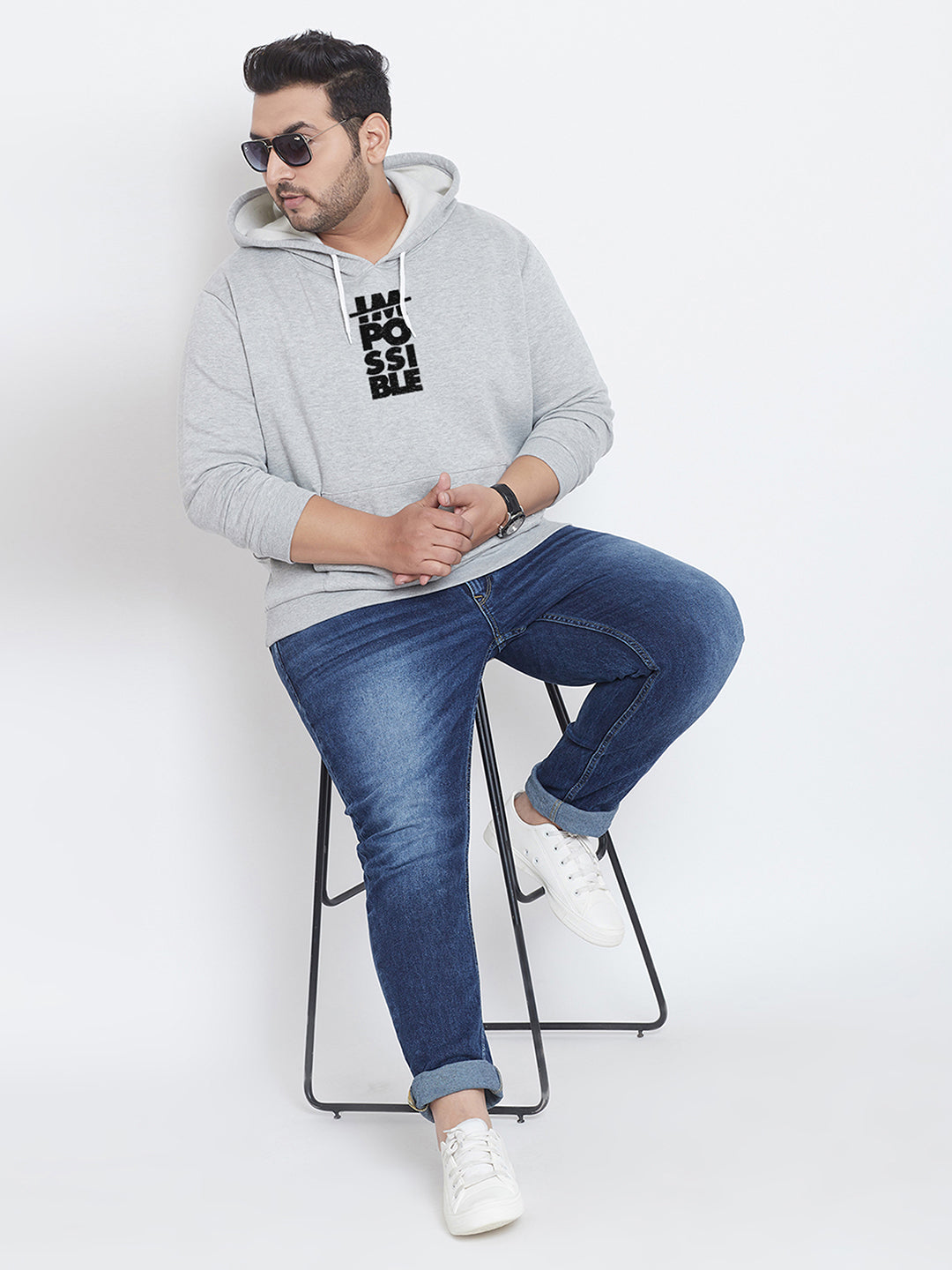 Printed Stylish Casual Winter Hooded Sweatshirt