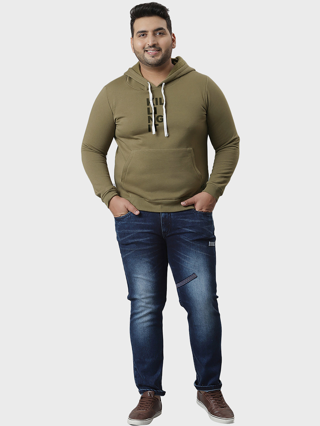 Printed Stylish Casual Winter Hooded Sweatshirt