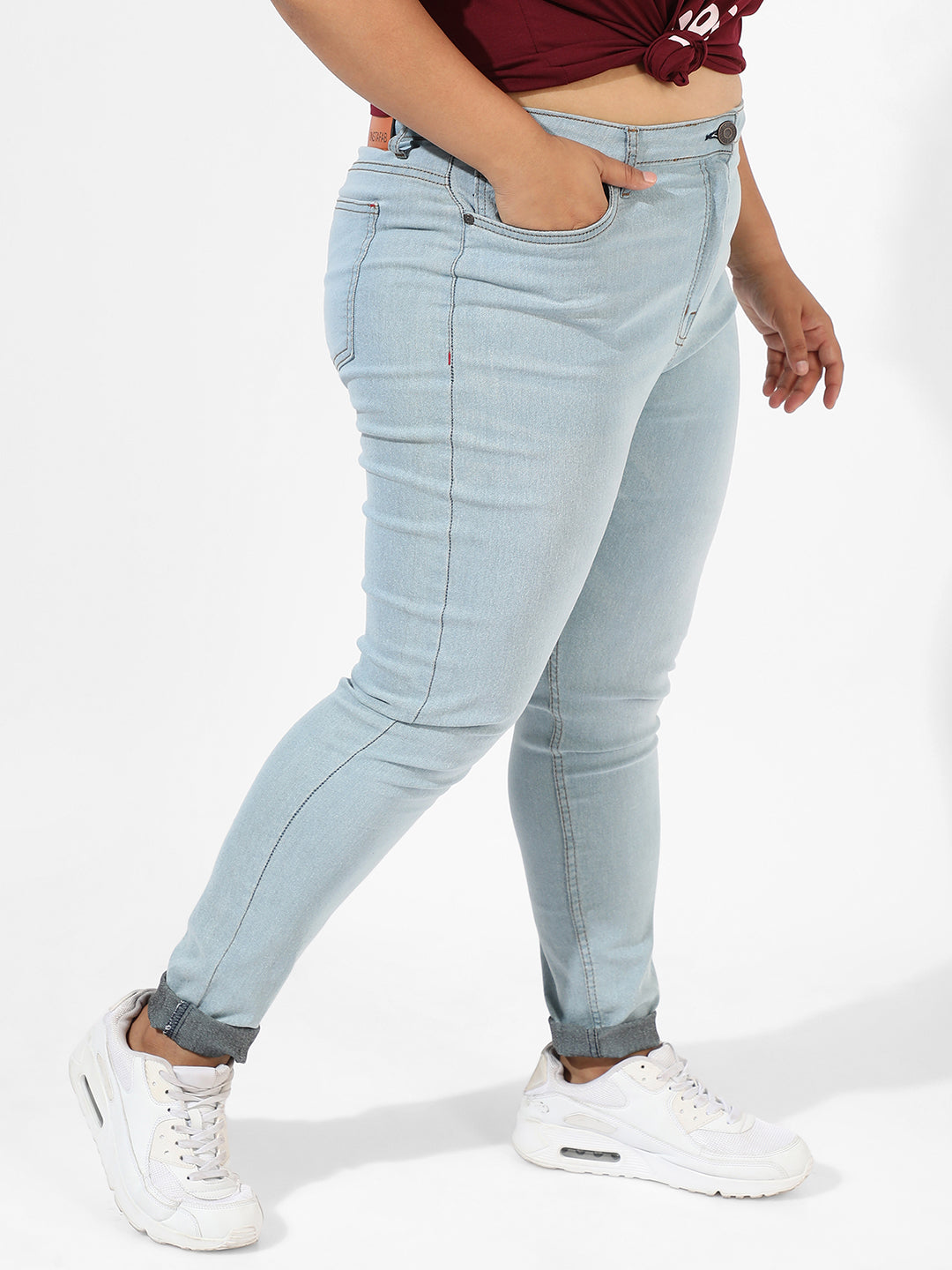 Mid-Rise Light-Wash Denim Jeans