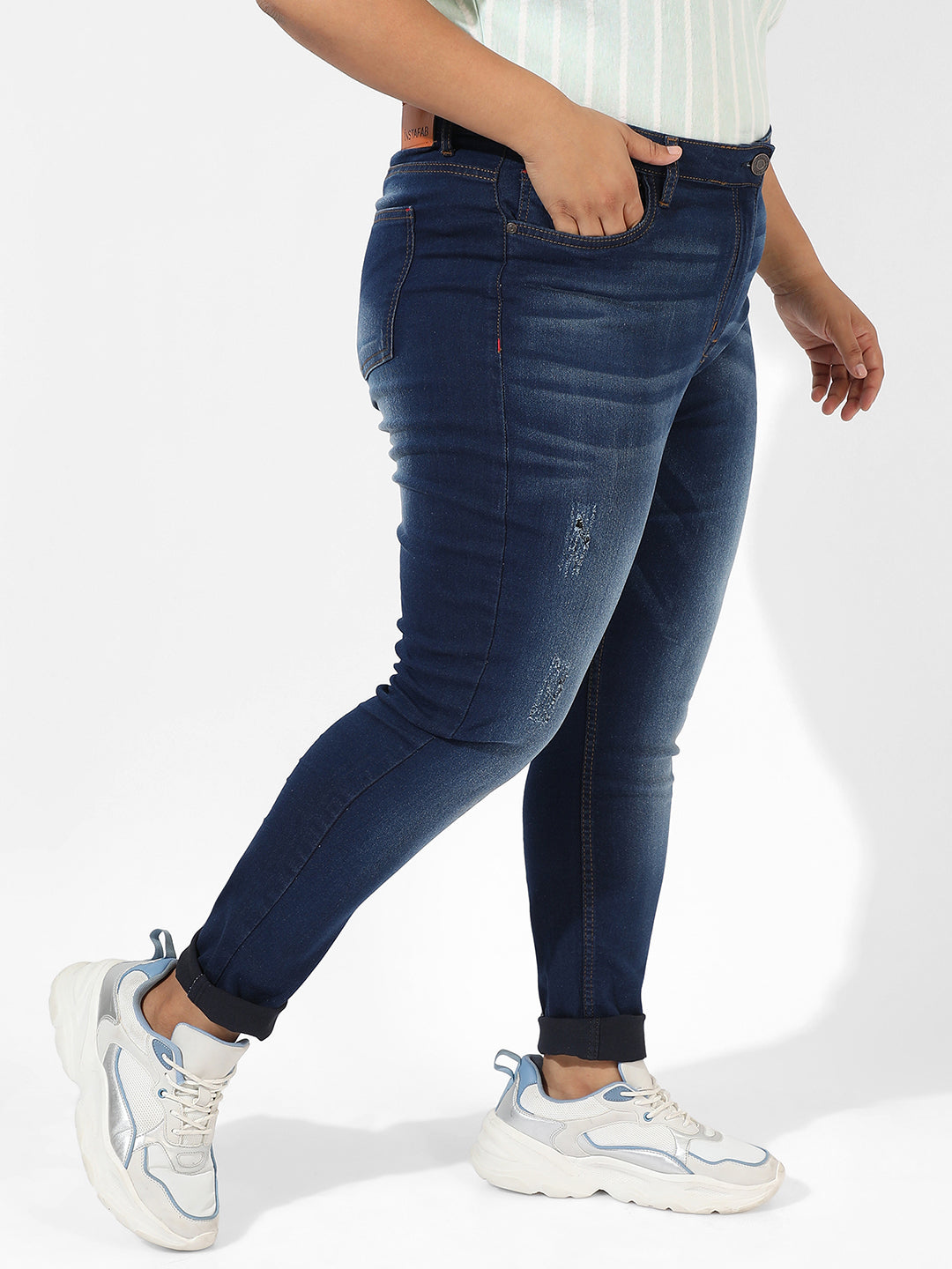 Mid-Rise Dark-Wash Denim Jeans