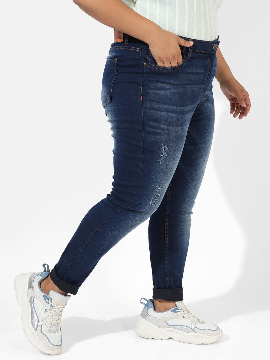 Plus Size MidRise DarkWash Denim Jeans Sizes (3844) Instafab Plus