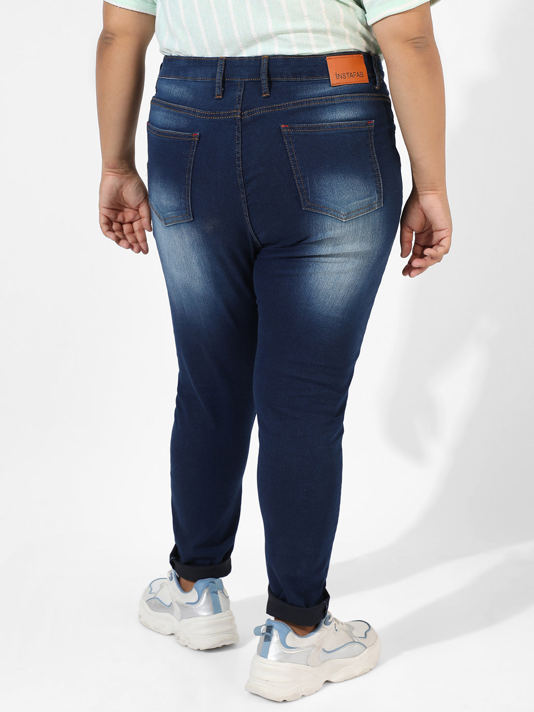 Mid-Rise Dark-Wash Denim Jeans