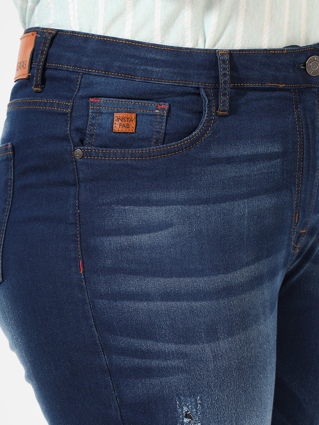 Mid-Rise Dark-Wash Denim Jeans