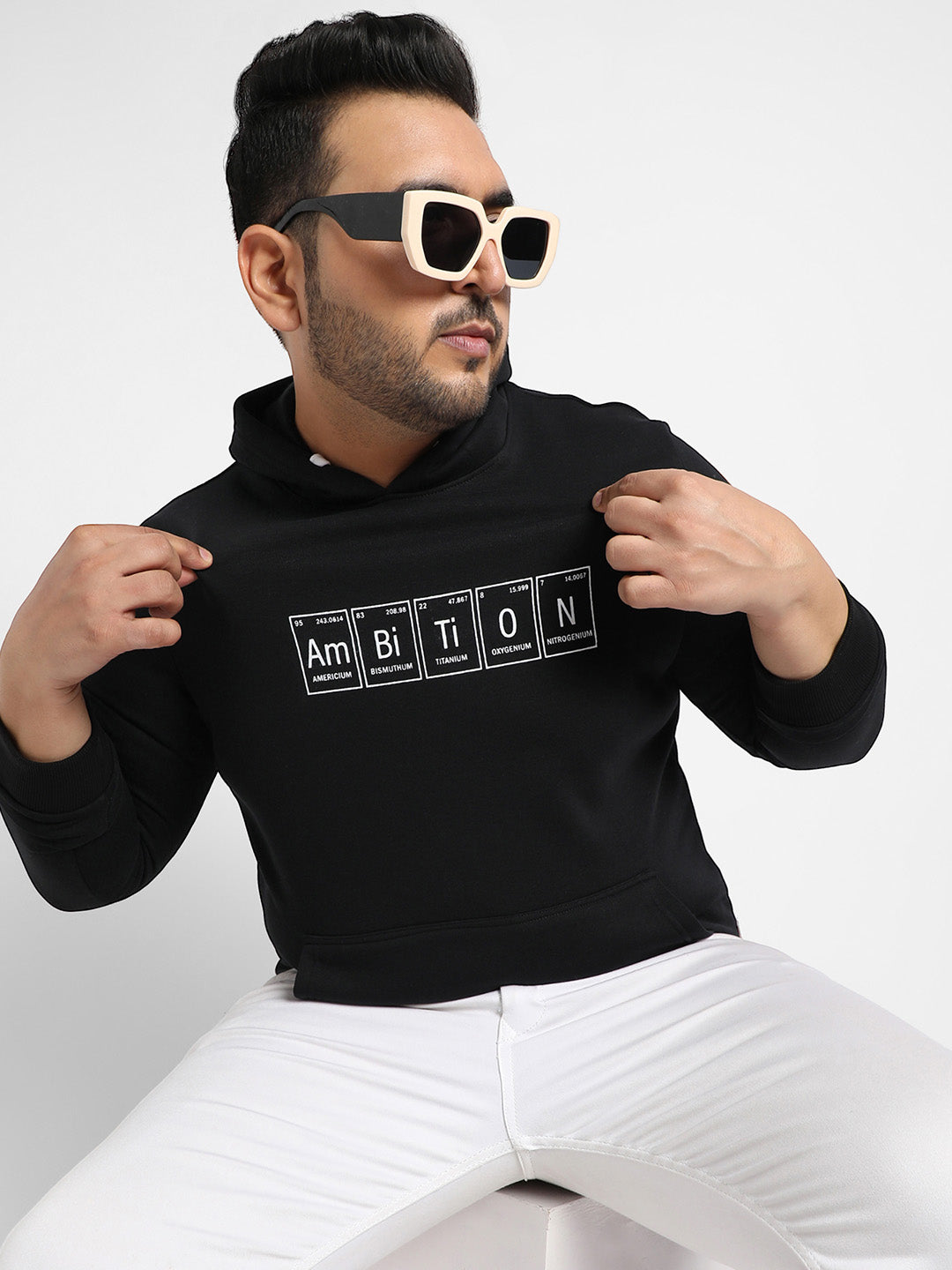 Black Ambition Hoodie With Kangaroo Pocket