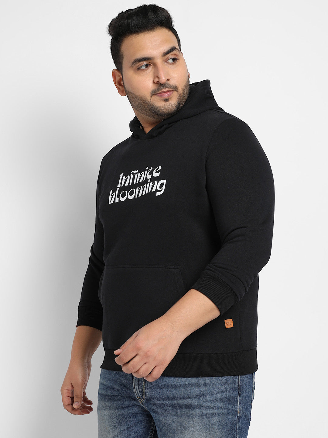 Black Infinite Blooming Hoodie With Kangaroo Pocket