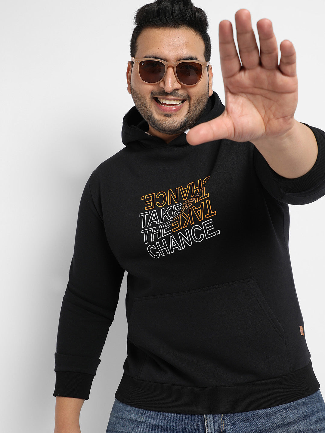 Black Take The Chance With Kangaroo Pocket