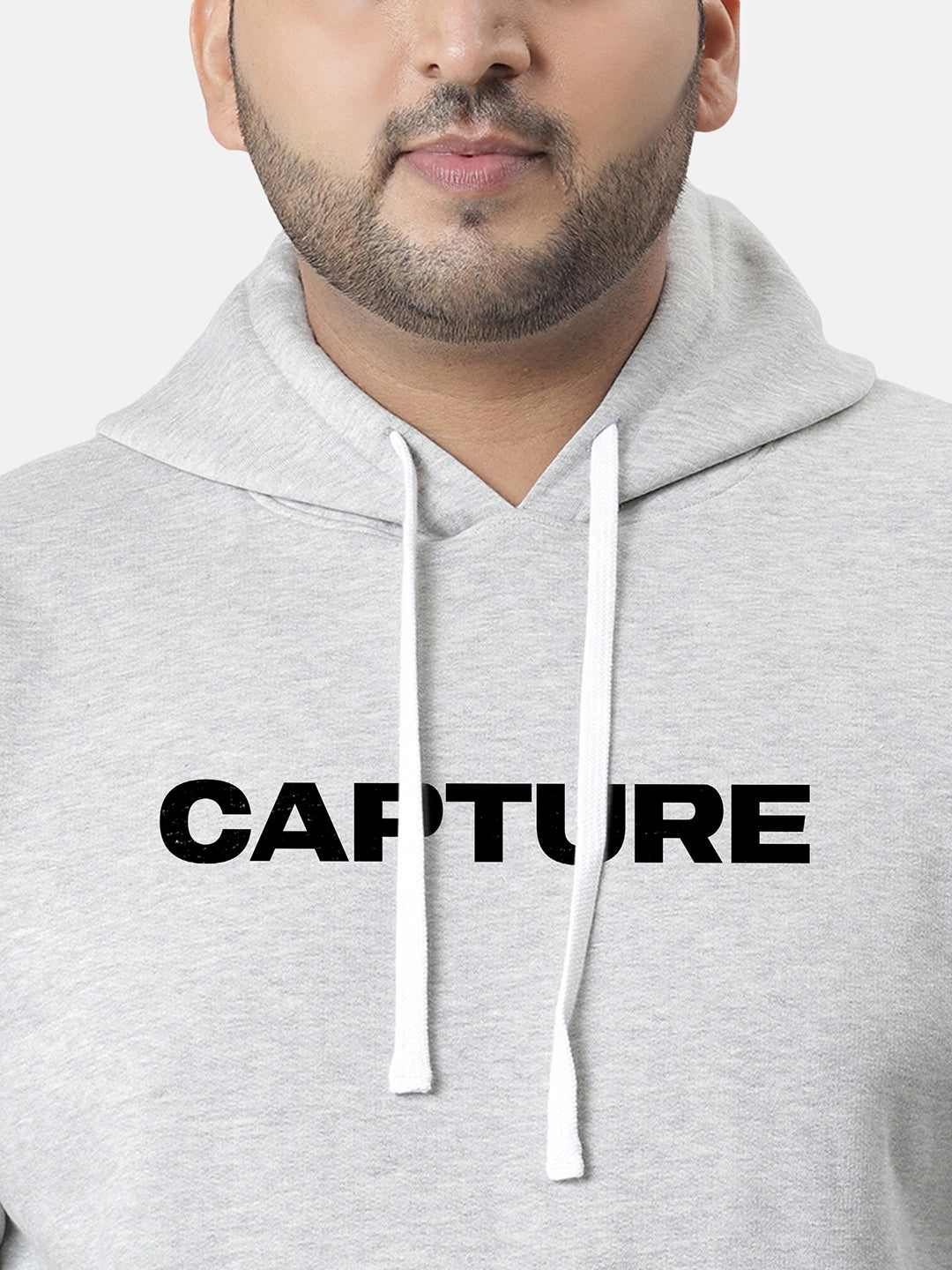 Plus Size Men's Grey Capture Hoodie