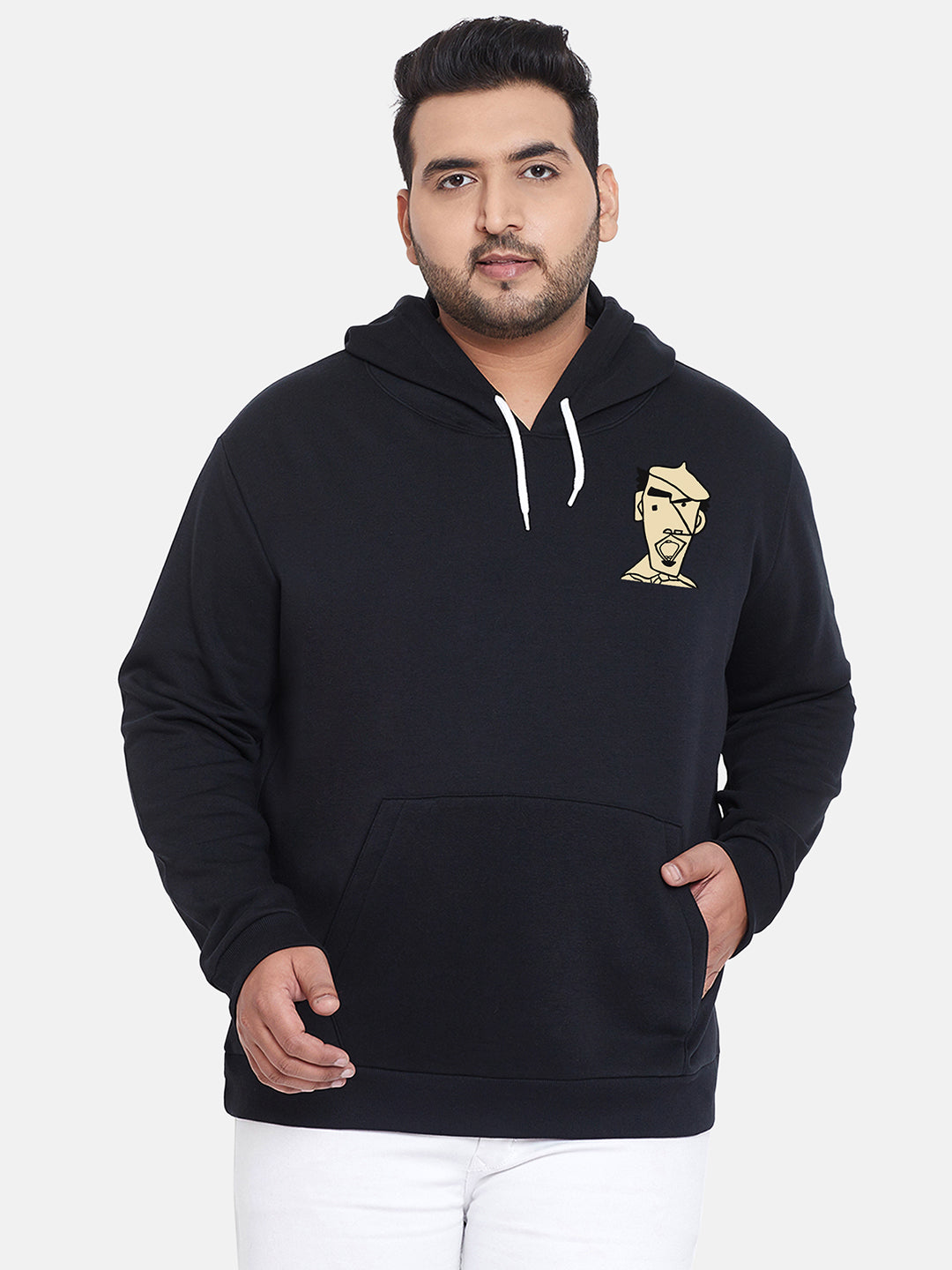 Jet Black Beret Man Hoodie