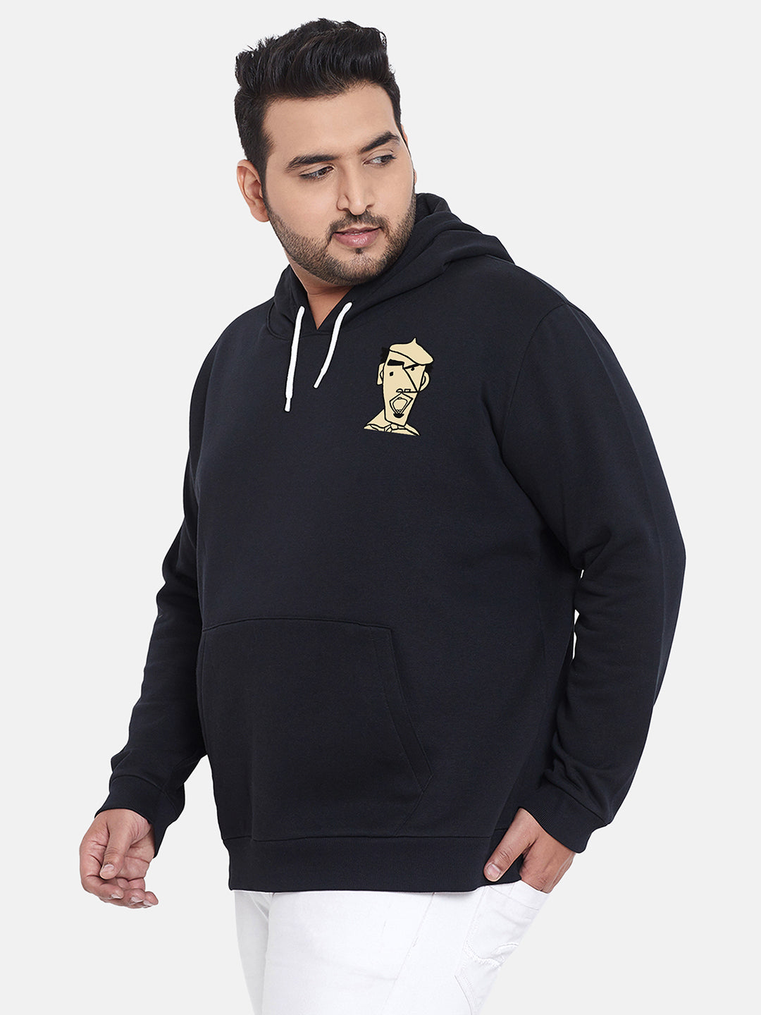 Jet Black Beret Man Hoodie