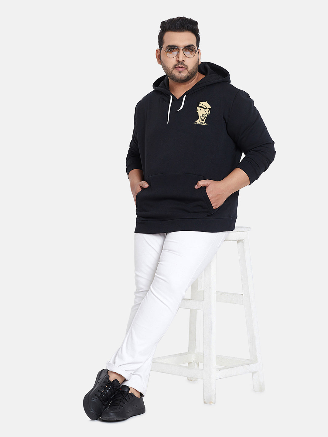 Jet Black Beret Man Hoodie
