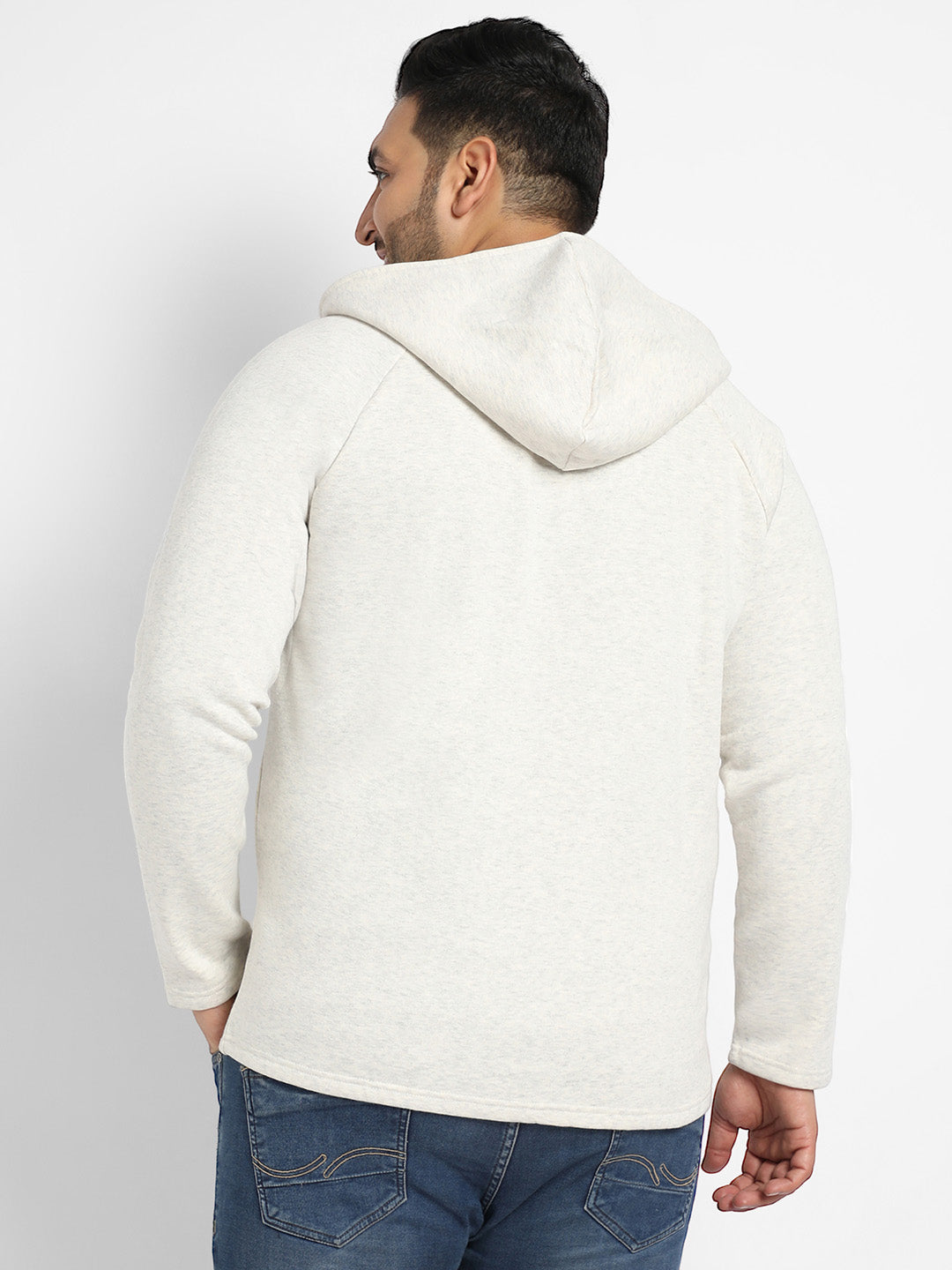 Light Grey Double-Breasted Jacket With Hoodie