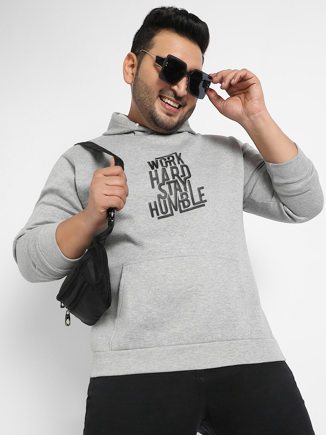 Light Grey Work Hard Stay Humble Hoodie