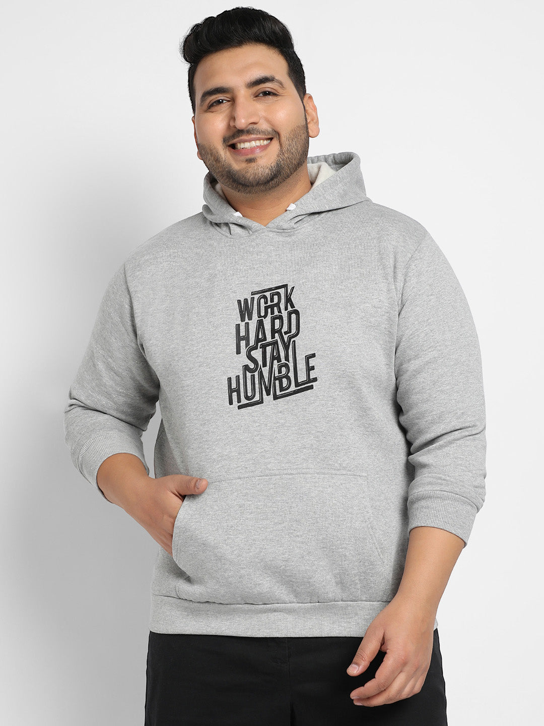 Light Grey Work Hard Stay Humble Hoodie