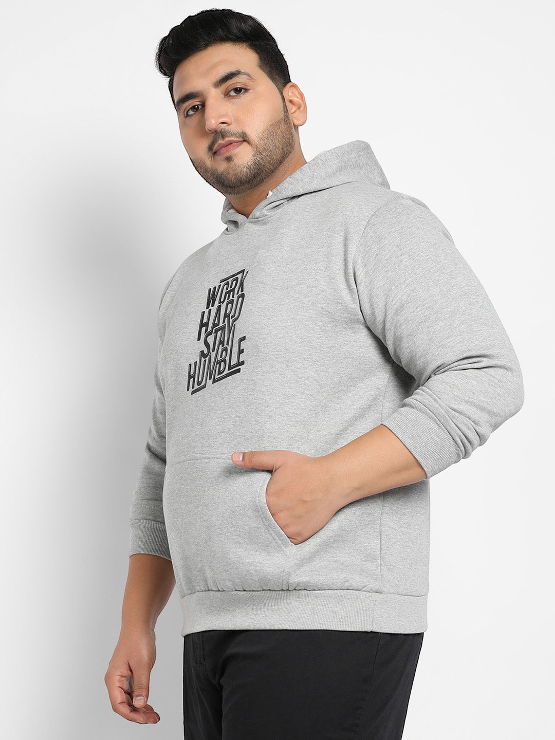 Light Grey Work Hard Stay Humble Hoodie